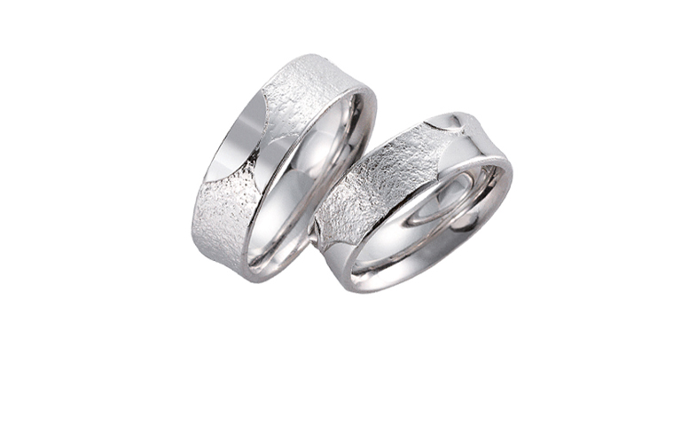45085+45086-wedding rings, white gold 750